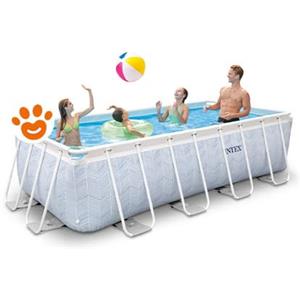 Intex Piscina Rettangolare Prism Frame Chevron (400x200x100cm) con Pompa a Filtro Art. 26780 - Prism Frame Chevron (400x200x100cm)