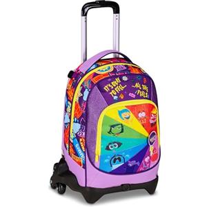 Seven Inside Out 2 Trolley Scuola Jack 3 Ruote, Viola, 3 in 1, Zaino Triplo Uso con Carrello Sganciabile, 33 L, Scuola Elementare, Bambina