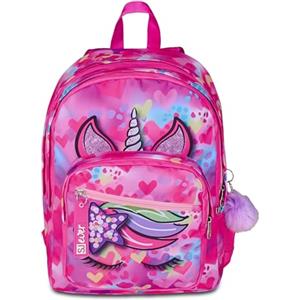 SJ GANG STYLE JAM GANG Zaino Scuola Zaino Doppio Scomparto SJ Ever, Fucsia, Zaino Doppio Scomparto e Tasca per Borraccia, 30 L, Zaino Scuola Elementare e Media, Zaino Bambina