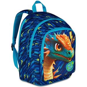 SJ GANG STYLE JAM GANG Zaino Scuola Advanced, Blu, Maxi Ali Estraibili, Doppio Scomparto e Tasca per Borraccia, 29 L, Zaino Scuola Elementare, Zaino Bambino