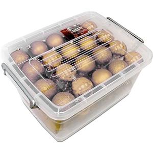 Christmas gifts Regali di Natale Palle di Natale - Plastica - in scatola portaoggetti - 70 pezzi - Plastica - Ø4/5/6 cm - Satinato/Lucido/Glitter - Oro