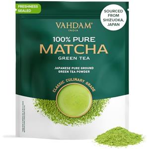 VAHDAM, Tè Verde Matcha (100g/50+ tazze) 100% Puro Tè in Polvere Matcha Giapponese, Puro e 100% Naturale, Tè di Grado Premium Qualità, Polvere di Tè Verde