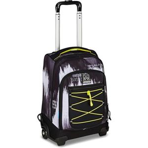 Mitama Trolley Scuola Dr.Trolley #BDBF GLITCH, Nero, Zaino Doppio Scomparto, Spallacci a Scomparsa, Trolley Scuola Media e Superiore, Bagaglio a Mano, Ragazzo