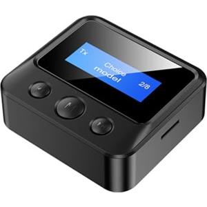 Goshyda Ricevitore Trasmettitore Bluetooth 5.1, Adattatore Wireless Con Modalità TX AUX da 3,5 Mm Con Display Digitale a LED per TV