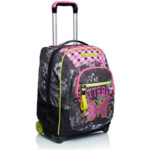 Seven Trolley, Flying Dreams, Nero, 2 in 1, Zaino con Cross-Over System, Per bambine e ragazze, Tempo libero, Scuola & Viaggio