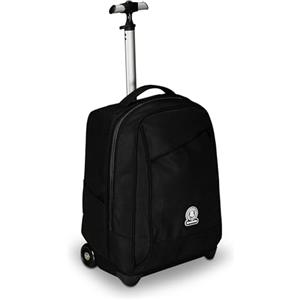Invicta Trolley Scuola Benin Solid, Nero, 2 in 1, Con Spallacci Uso Zaino, Tasca porta Borraccia e Porta Laptop, Scuola & Viaggio, Ragazzi