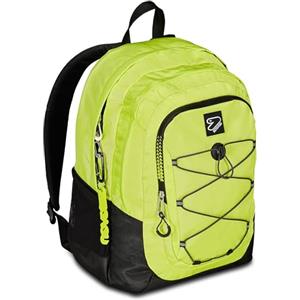 Seven Zaino TECH, Verde Fluo, Doppio Scomparto, Tasca porta pc, Per ragazzi, Ragazze e adulti, Scuola, Tempo libero, Viaggi