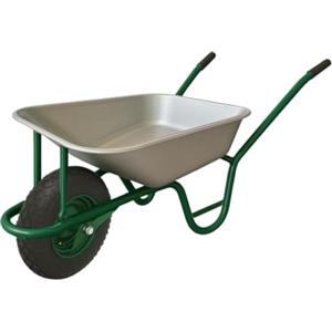 ECOVELO Carriola da Giardino 75L - Telaio in Acciaio Zincato, Ruota Pneumatica 4.00-8 con Camera d'Aria, Portata 100kg - Ideale per Cantiere, Prato, Cemento