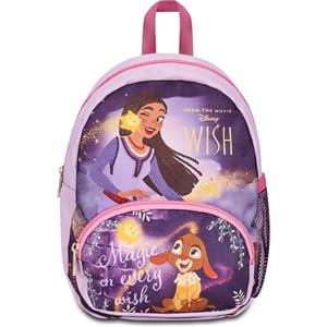 Seven Disney Zaino Asilo Small, WISH, Lilla - Tasche Laterali Porta Borraccia, Tasca Frontale, Zainetto Asilo Bambina - Zaino Scuola Kid - Principesse Disney