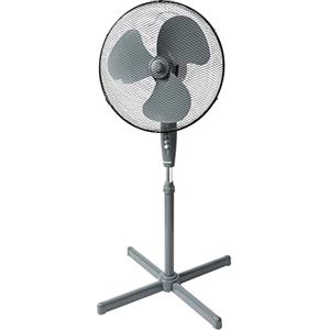 Bestron Ventilatore da piedistallo con tre impostazioni di velocità, ventilatore a piantana con funzione di oscillazione a 75° e regolabile in altezza fino a 122 cm, Ø45 cm, 45W, ASV45G, Grigio