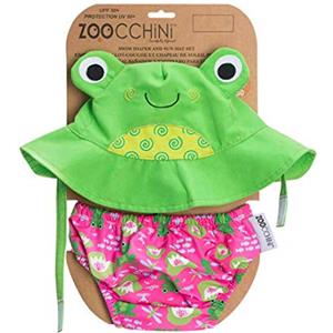 Zoocchini Costumino Contenitivo e Cappellino - Lavabile, Impermeabile, Protezione UPF 50+, 3-6 mesi