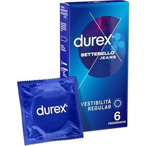 Durex Settebello Jeans Preservativi, 6 Profilattici
