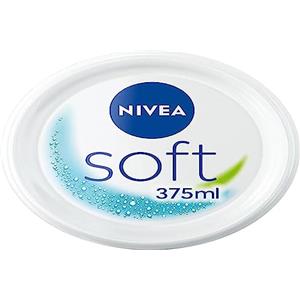 NIVEA Soft, crema idratante multiuso 48H (1 x 375 ml), idratante viso, corpo e mani con vitamina E & olio di jojoba, formula vegana lematura, 95% ingredienti di origine naturale