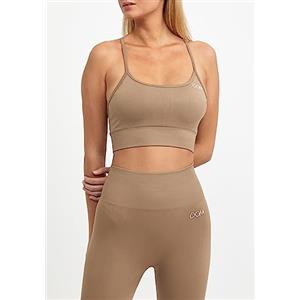 Drop of Mindfulness Maya Sports Bra Seamless Dark Grey Med reglerbara axelband Dam Skön Sport-BH uttagbara inlägg Sporttopp grå Sömlös Tränings-BH vadderad, XS-XL