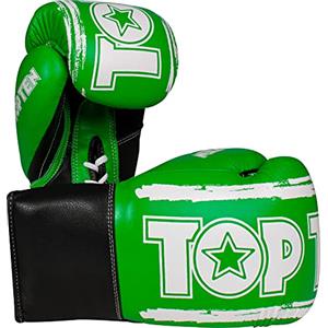 TOP TEN Guantoni da boxe "Roundup" - 10 oz, verde/bianco