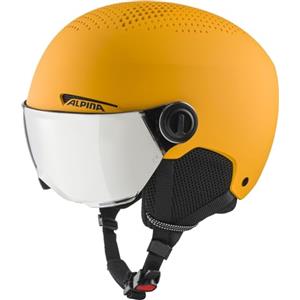 ALPINA Unisex - Bambini, ZUPO VISOR Q-LITE Casco da sci, burned-yellow matt, 51-55 cm