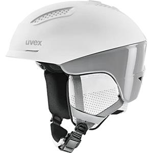 uvex ultra pro, casco da sci robusto unisex, regolazione individuale delle dimensioni, chiusura magnetica, white/grey, 51-55 cm