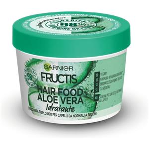 Garnier Fructis Hair Food Aloe Vera - Maschera Idratante e Riparatrice 3 in 1 per Capelli Normali e Danneggiati, 390 ml
