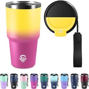 KollyKolla Tazza Termica 600ml 20oz, Termos Caffè con Doble Pared Reutilizable, Tazza da Viaggio per Caffe, Borraccia Termica in Acciaio Inox, sin BPA, Bicchiere Termico para Viajes, Oficina, Deporte, Escuela