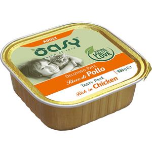 Oasy Delizioso Paté Pollo 100g - Cibo Umido Completo per Gatti Adulti, Senza Cereali e Altamente Digeribile