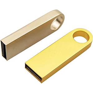 ELLENNE PENDRIVE USB METALLO CHIAVETTA 32 64 GB 128 GB PORTACHIAVE MEMORIA ESTERNA IMPERMEABILE PC LAPTOP NOTEBOOC AUTO A001 (32GB, Oro)