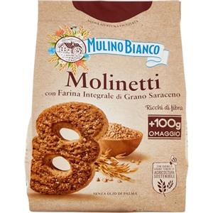 Mulino Bianco Biscotti Frollini Molinetti con Farina Integrale di Grano Saraceno, Colazione Ricca di Gusto, 800 g