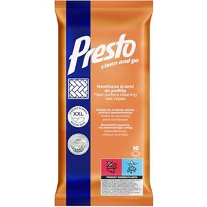 Presto Salviette da pavimento/Per la casa/Per l'ufficio/Per il bagno/Per la cucina/pannelli/terracotta/grè/legno laccato/formula speciale/protegge/rimuove la polvere/Non irrita la pelle/16 pezzi