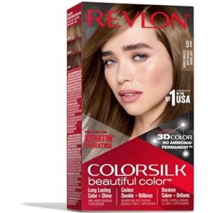REVLON Colorsilk Colorazione Permanente Capelli Fai-Da-Te a Casa, Senza Ammoniaca e Arricchita con Cheratina, 40 - Castano Cenere Medio