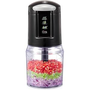 Yabano Mini Tritatutto Elettrico 500ml, 300W con 4 Lame in Acciaio Inox e 2 Velocità, Robot da Cucina Compatto per Carne, Verdure, Noci, Salse e Pappe per Bambini