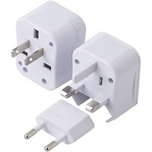 Begoon Adattatore da viaggio - Adattatore universale per presa di corrente internazionale - Punte 3 in 1-220 V (bianco)