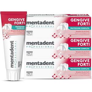 Mentadent Dentifricio Mentadent Gengive Forti, Confezione da 3x75ml, Spazzolino e Igiene Orale, Protezione Completa, Gengive Più Forti e Sane, Prevenzione Sanguinamento, Formula Testata Professional