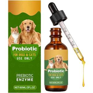 Whnbuij probiotiche liquide per cani e gatti - Alimenti biologici per animali domestici da 60 ml | Nutritional Dog Supplements | Per cuccioli di taglia piccola, media e grande Equilibrio interno, corret
