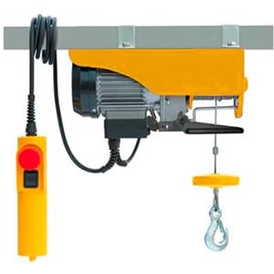 Avilia Paranco da Interno 800W - Montacarichi Elettrico per Carichi 250-500kg, 12m di Altezza, con Tasto di Arresto di Emergenza e Protezione Termica