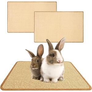 bangminda 2 Pezzi Tappeto per Roditori 60x40 cm Tappetini in Sisal per Conigli Tappetino AntiGraffio Tiragraffi per Conigli Rivestimento per Pavimenti a Gabbia per Criceti Porcellini d'India