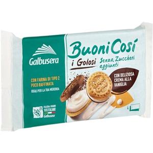 Generico Galbusera Buonicosì I Golosi Biscotti Frollini Farciti di Crema alla Vaniglia Senza Zuccheri Aggiunti 160g