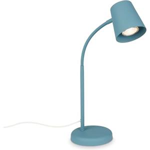 Briloner - Lampada da comodino, lampada da scrivania orientabile, lampada da tavolo GU10 per ufficio con interruttore a cavo, lampada da lettura, 9W, 130x385mm (DxA), metallo, blu