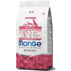 Monge Natural Superpremium All Breeds Puppy & Junior Monoprotein Manzo con Riso Per Cuccioli Di Tutte Le Taglie