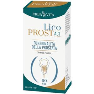 Erba Vita Licoprost Act - Integratore alimentare con Licopene, Teupol10P, Serenoa e Zucca - 60 Capsule