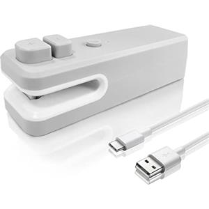 AXYWINBO® Sigillatrice Per Sacchetti,Mini Sigilla Sacchetti Sigillatrice a Caldo 2 in 1 Ricaricabile,Adatto per Sacchetti per la Conservazione Degli Alimenti,Biscotti Snack(Grigio)