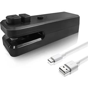 AXYWINBO® Sigillatrice Per Sacchetti,Mini Sigilla Sacchetti Sigillatrice a Caldo 2 in 1 Ricaricabile,Adatto per Sacchetti per la Conservazione Degli Alimenti,Biscotti Snack (Nero).