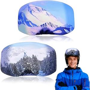 AIEDECOPT 2 Pezzi Copri Maschere da Sci Portabilità, Copertura per Occhiali da Sci e Snowboard, Copertura in Microfibra per Protezione Lenti, Antigraffio e Polvere per Viaggio e Après-Ski (C)