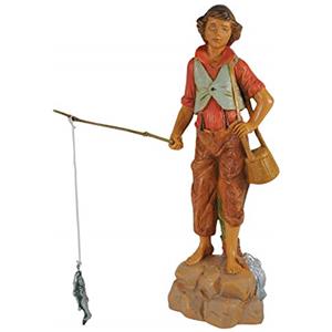 Fontanini Pescatore di Fiume 19CM in Resina STATUINA per PRESEPE