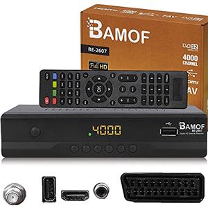 hd-line Bamof BE-2607 - Ricevitore satellitare digitale (HDTV, DVB-S/S2, HDMI, SCART, 2 x USB 2.0, Full HD 1080p) [Preprogrammato per Astra Hotbird Türksat] [Classe energetica A+++]