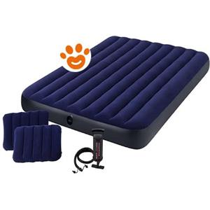 Intex Airbed Materasso Matrimoniale Classic Downy + Pompa + Cuscini (152x203x25cm) Art. 64765 - Matrimoniale (99x191x33cm)