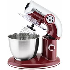 H.Koenig KM80 Robot da cucina multifunzione, 5L, 4 Velocità, 1000 W, Rosso
