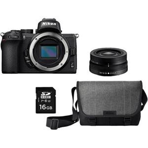 Nikon Kit Fotocamera Mirrorless Nikon Z50 + Obiettivo Nikkor 16-50mm + Borsa a Tracolla + Memoria 16GB Nera - Prodotto in Italiano