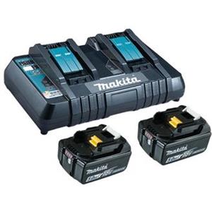 Makita 199482-2 Set Batteria e Caricabatterie 18V 5Ah con 2 Batterie BL1850B e Caricabatterie Rapido DC18RD