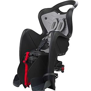 b bellelli Mr Fox - Seggiolino Bici Posteriore - Attacco Easy Dream: Si inclina di 15° - Si Fissa al Portapacchi - dai 9 Mesi ai 8 Anni - Max 15 kg - Colore Black Versione Luxury