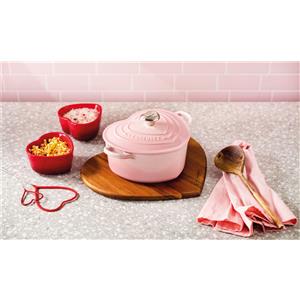 Le Creuset Cocotte a cuore in ghisa vetrificata con pomello a cuore - shell pink