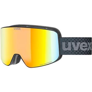 Uvex pyrit FM - maschera da sci per adulti - categoria di filtro 2 - campo visivo ampliato, privo di appannamenti - black matt dl/saphir-cleS2 - one size